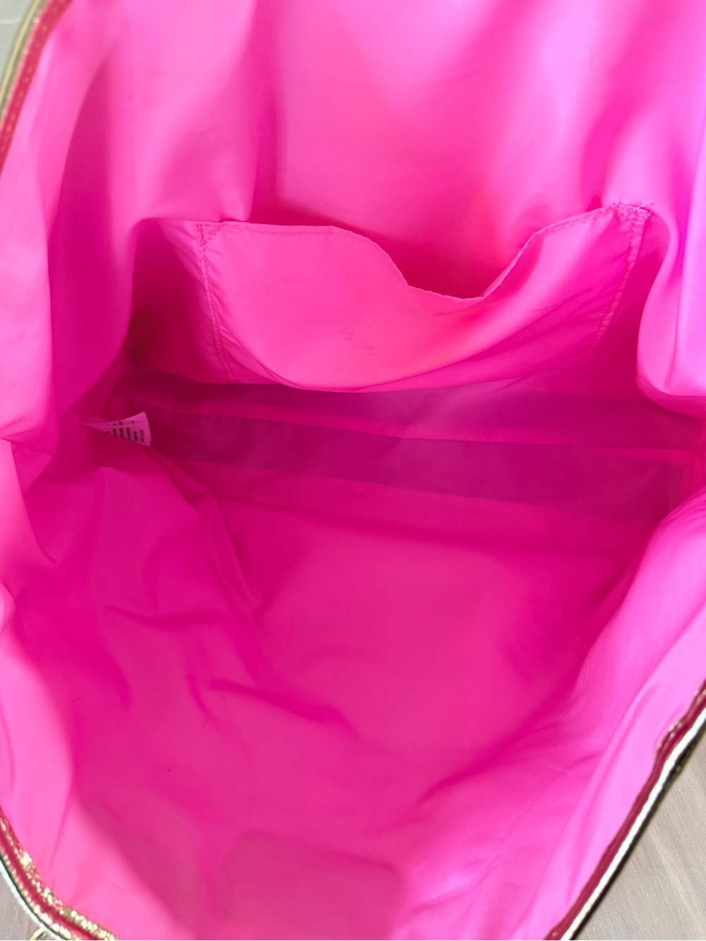 Lilly Pulitzer Greydon Canvas Tote natural bamboo top handles gold hardware EC - Picture 8 of 8
